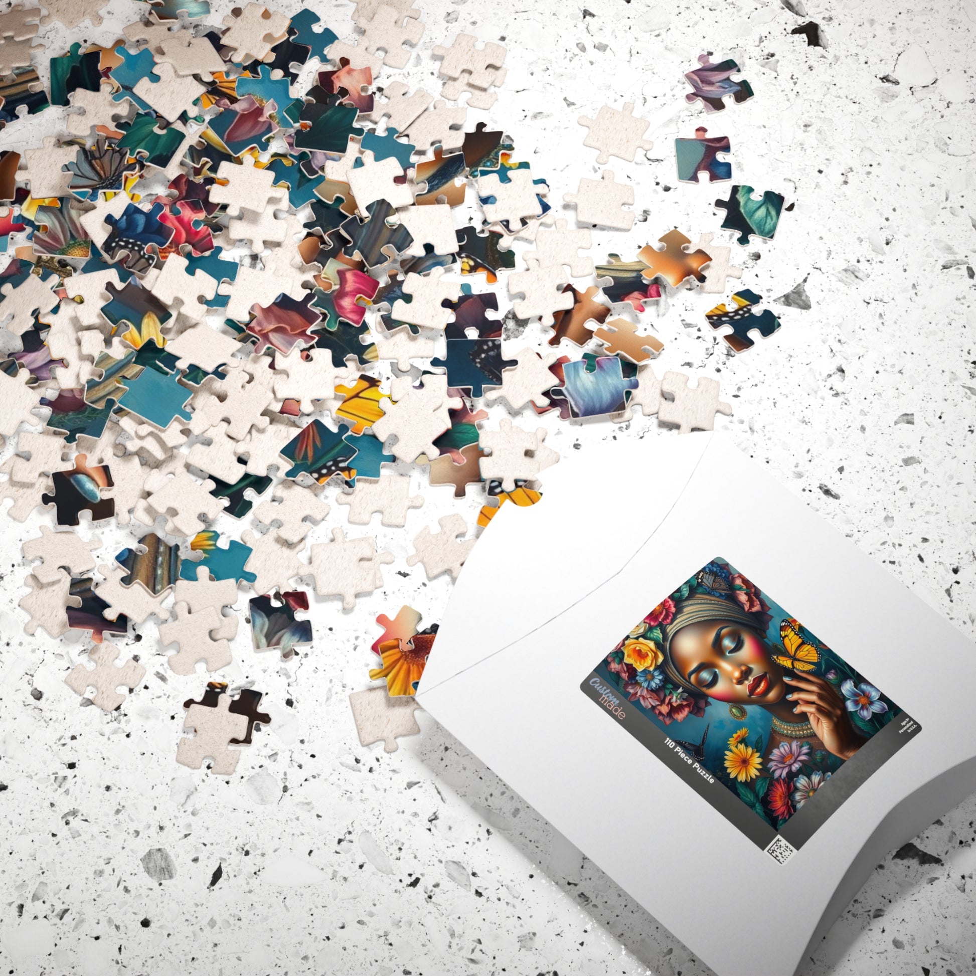 Flower Goddess Puzzle - African American Woman Jigsaw Game, Mindfulness Activity, Solo or Family Fun, Indoor Entertainment, Afrocentric Gift Puzzle The Puzzle Chest