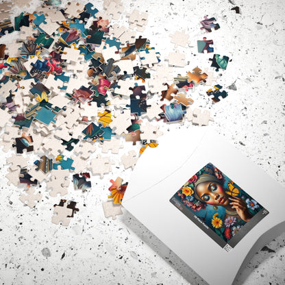 Flower Goddess Puzzle - African American Woman Jigsaw Game, Mindfulness Activity, Solo or Family Fun, Indoor Entertainment, Afrocentric Gift Puzzle The Puzzle Chest