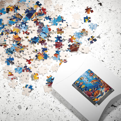Mosaic Underwater Jigsaw Puzzle, Tropical Fish, Sea Turtle, Sunlit Surface, 520-Piece, Gift for Ocean Lovers, Relaxing Family Activity, Home Puzzle The Puzzle Chest