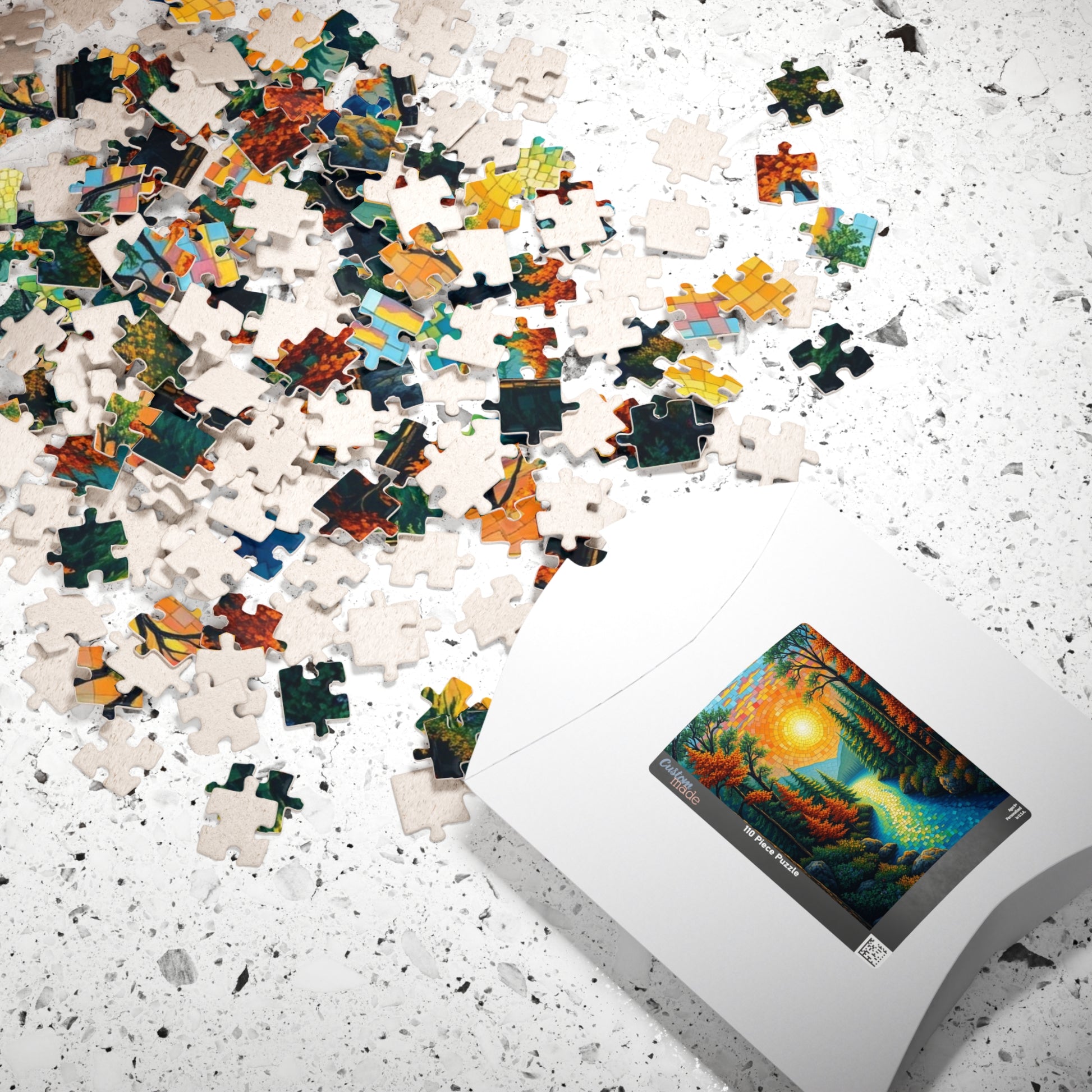 Nature-Inspired Mosaic Landscape Jigsaw Puzzle for Relaxation and Fun, Scenic Autumn Adventure, Best Gift for Family, Friends, Holidays Puzzle The Puzzle Chest