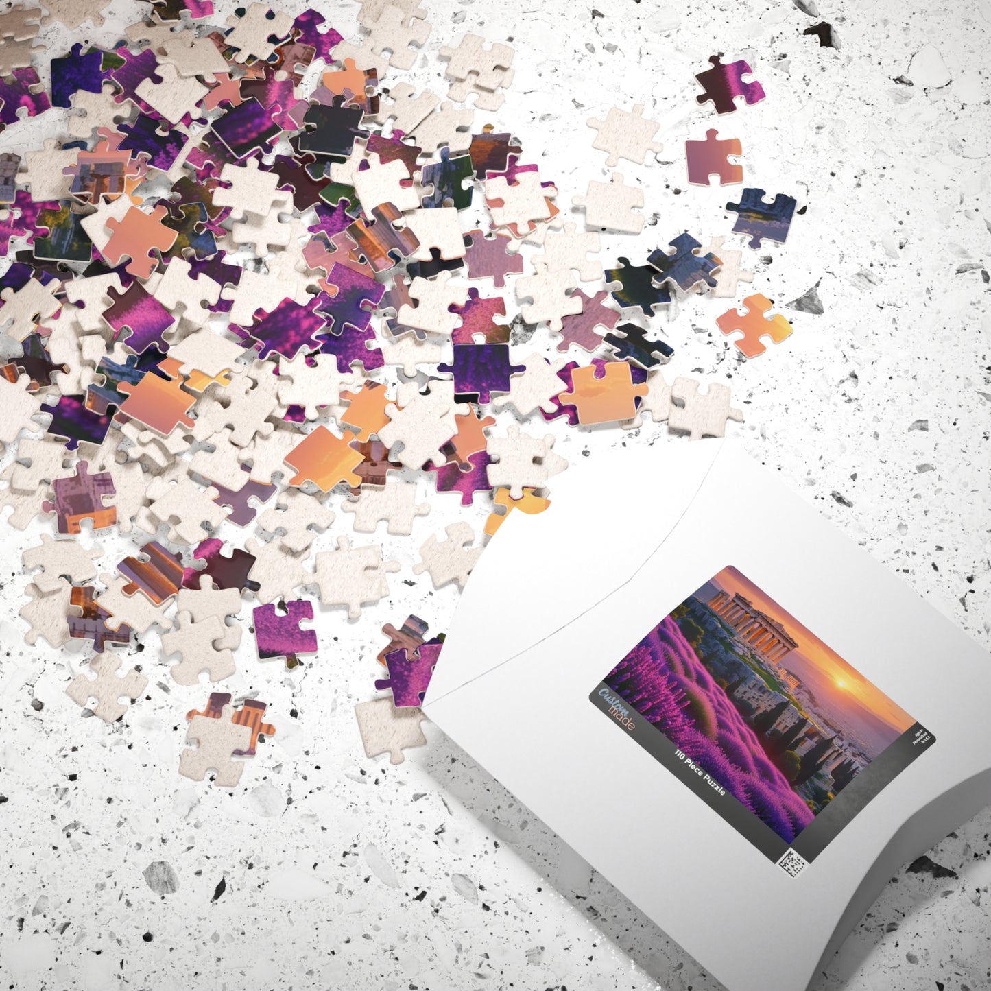 Ancient Acropolis Jigsaw Puzzle - Athens Overlooking Lavender Fields, 110 252 520 1014 Piece, Creative Activity for Adults Puzzle The Puzzle Chest
