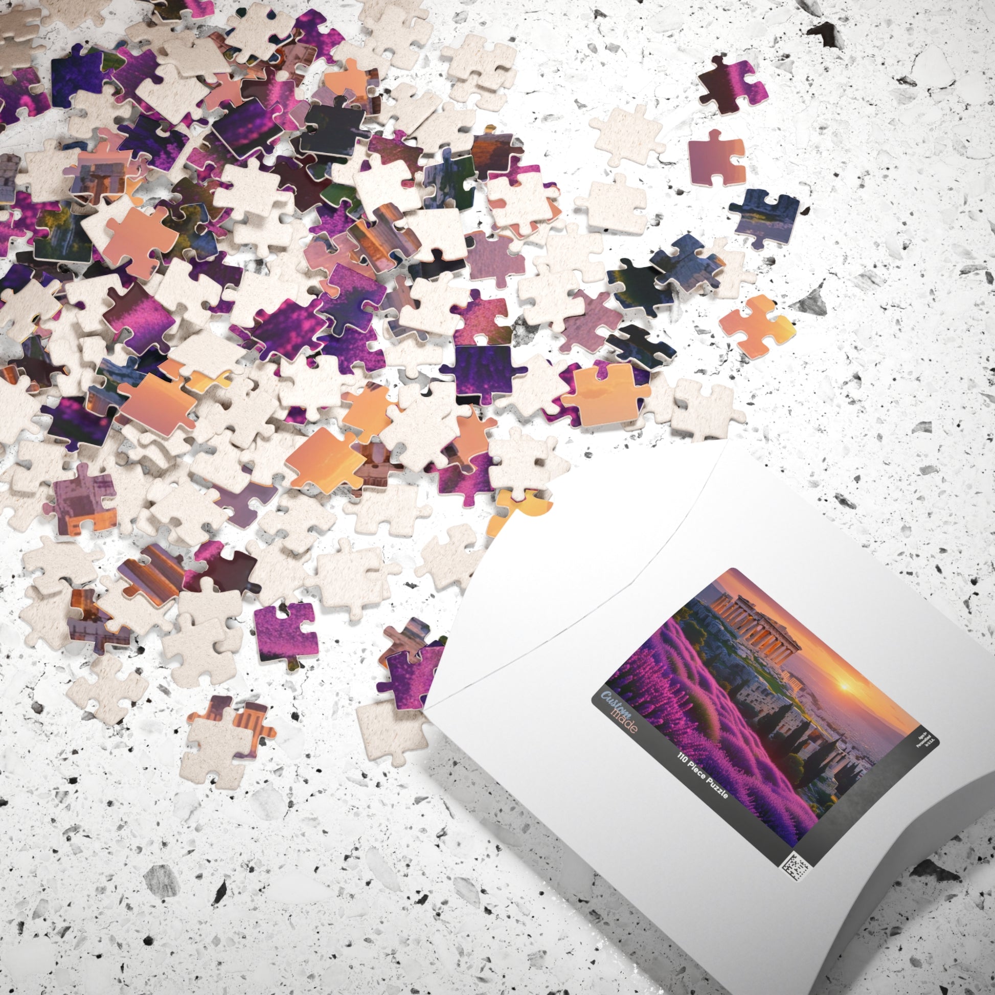Ancient Acropolis Jigsaw Puzzle - Athens Overlooking Lavender Fields, 110 252 520 1014 Piece, Creative Activity for Adults Puzzle The Puzzle Chest