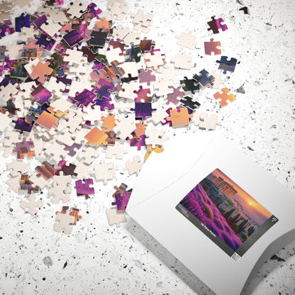 Ancient Acropolis Jigsaw Puzzle - Athens Overlooking Lavender Fields, 110 252 520 1014 Piece, Creative Activity for Adults Puzzle The Puzzle Chest
