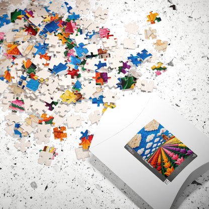 Mosaic Vibrant Flower Fields Puzzle | Tulip Landscape | 110, 252, 520, 1014-Piece Fun for Families, Gift for Puzzles Lovers, Home Decor, Puzzle The Puzzle Chest