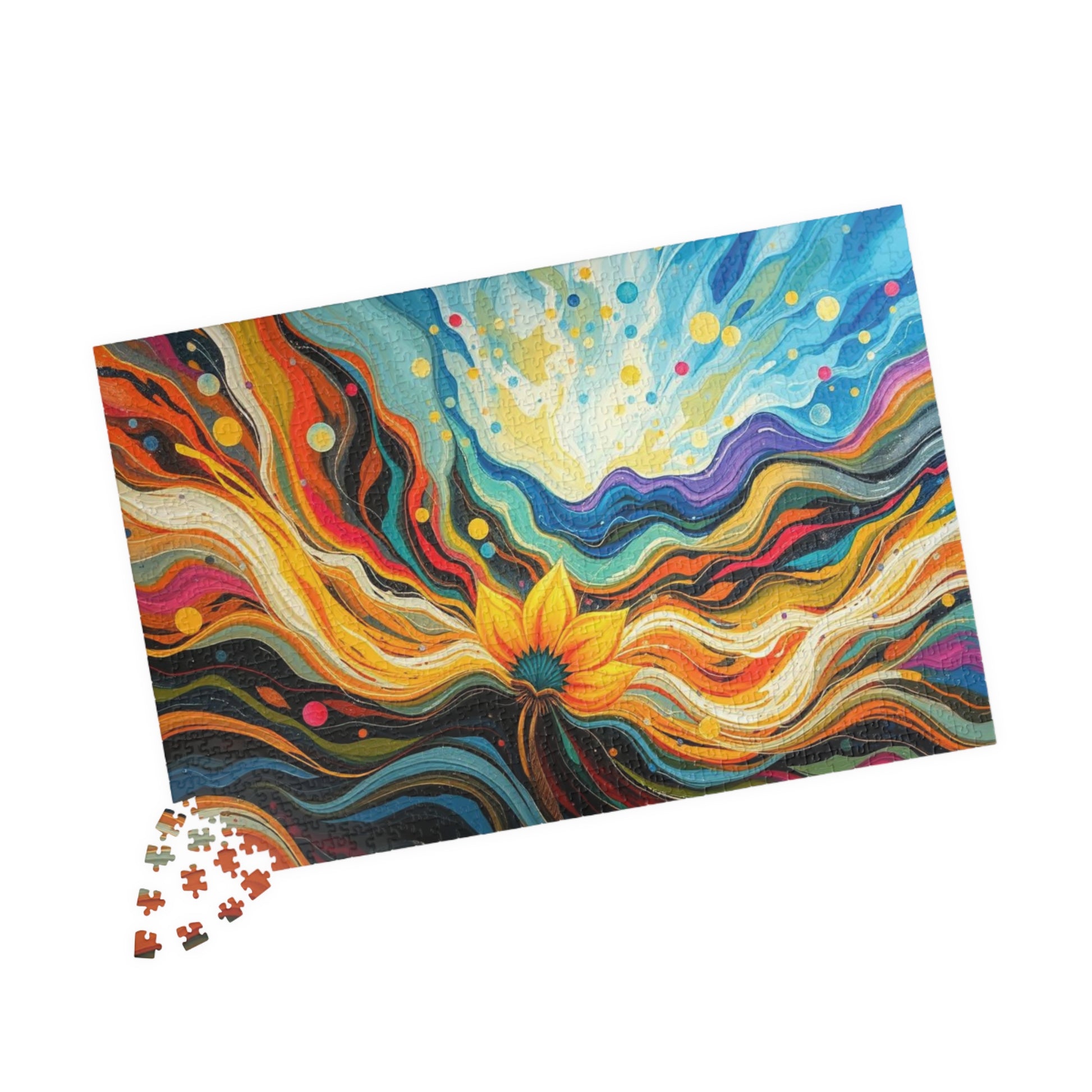 Colorful Abstract Landscape Puzzle | Fun Home Entertainment, Gift for Puzzle Lovers, Family Game Night, Mindfulness Brain Teaser Puzzle The Puzzle Chest