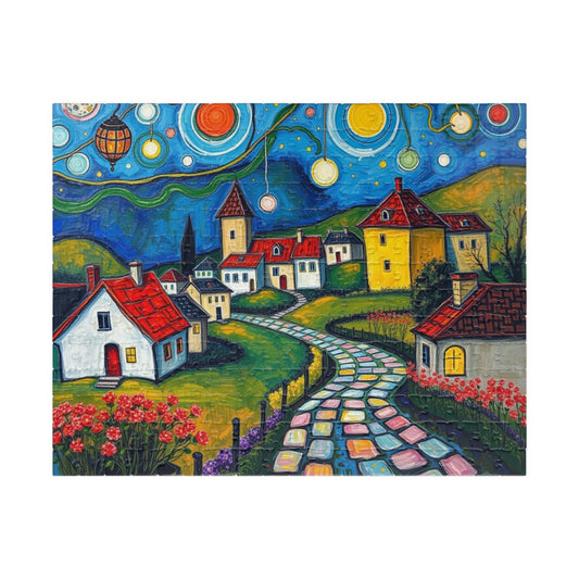 Whimsical Village Puzzle, 110, 252, 520, 1014-piece, Cozy Family Time Activity, Perfect Gift for Puzzle Lovers, Home Decor, Brain Teaser 252 pcs (Horizontal) The Puzzle Chest