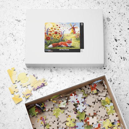 Charming Fox Jigsaw Puzzle - Cozy Indoor Rainy Day Fun, Relaxing Gift for Nature Lovers, Family Night Activity, Unique Home Entertainment
