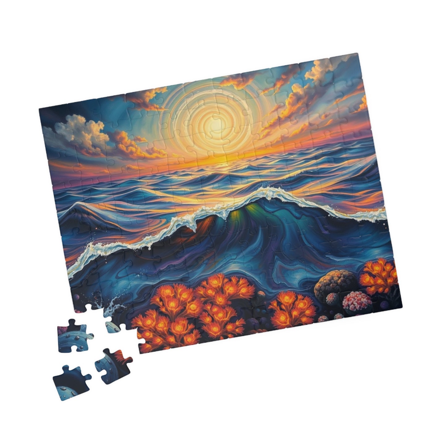 Ocean Sunset Jigsaw Puzzle, 110, 252, 520, 1014-piece Landscape, Family Game Night, Gift for Beach Lover and Friends Puzzle The Puzzle Chest