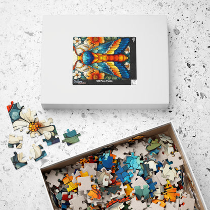 Colorful Moth Illustration Puzzle | 110-1014 Piece Stained Glass Style Jigsaw Puzzle The Puzzle Chest