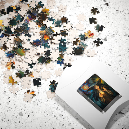 Witch Galaxy Forest Puzzle, 110 252 520 1014-piece Adult Jigsaw Game, Mystical Stars, Halloween Decor, Ideal Gift for Fantasy Lover, Mindful