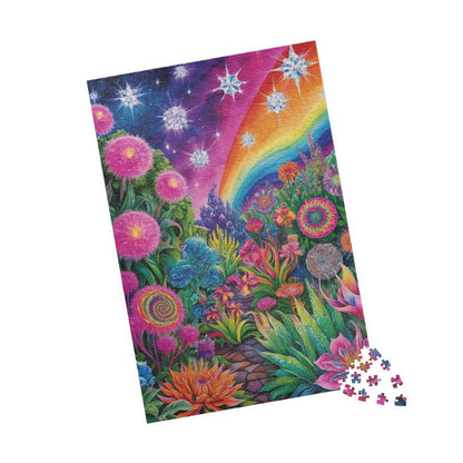 Trippy Flower Puzzle, Dreamy Floral Glowing Garden Theme Jigsaw Game, Challenging Hobby for Adults and Teens, Relaxing Activity, Unique Gift Puzzle The Puzzle Chest