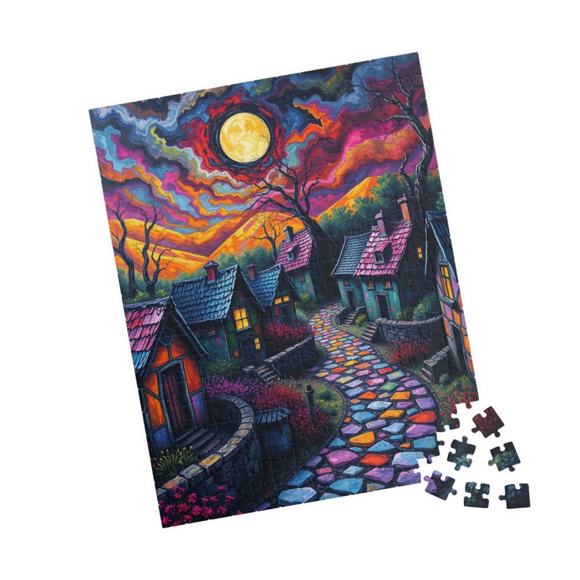 Enchanting Evening Village Puzzle, 110, 252, 520, 1014-piece, Nighttime Scenic Jigsaw Game for Family Fun, Gifts, Home Décor The Puzzle Chest