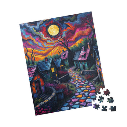 Enchanting Evening Village Puzzle, 110, 252, 520, 1014-piece, Nighttime Scenic Jigsaw Game for Family Fun, Gifts, Home Décor The Puzzle Chest