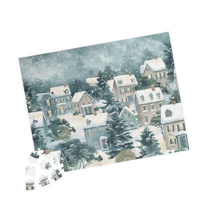 Snowy Village Winter Scene Jigsaw Puzzle