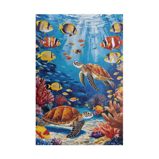 Mosaic Underwater Jigsaw Puzzle, Tropical Fish, Sea Turtle, Sunlit Surface, 520-Piece, Gift for Ocean Lovers, Relaxing Family Activity, Home 1014 pcs (Vertical) Puzzle The Puzzle Chest