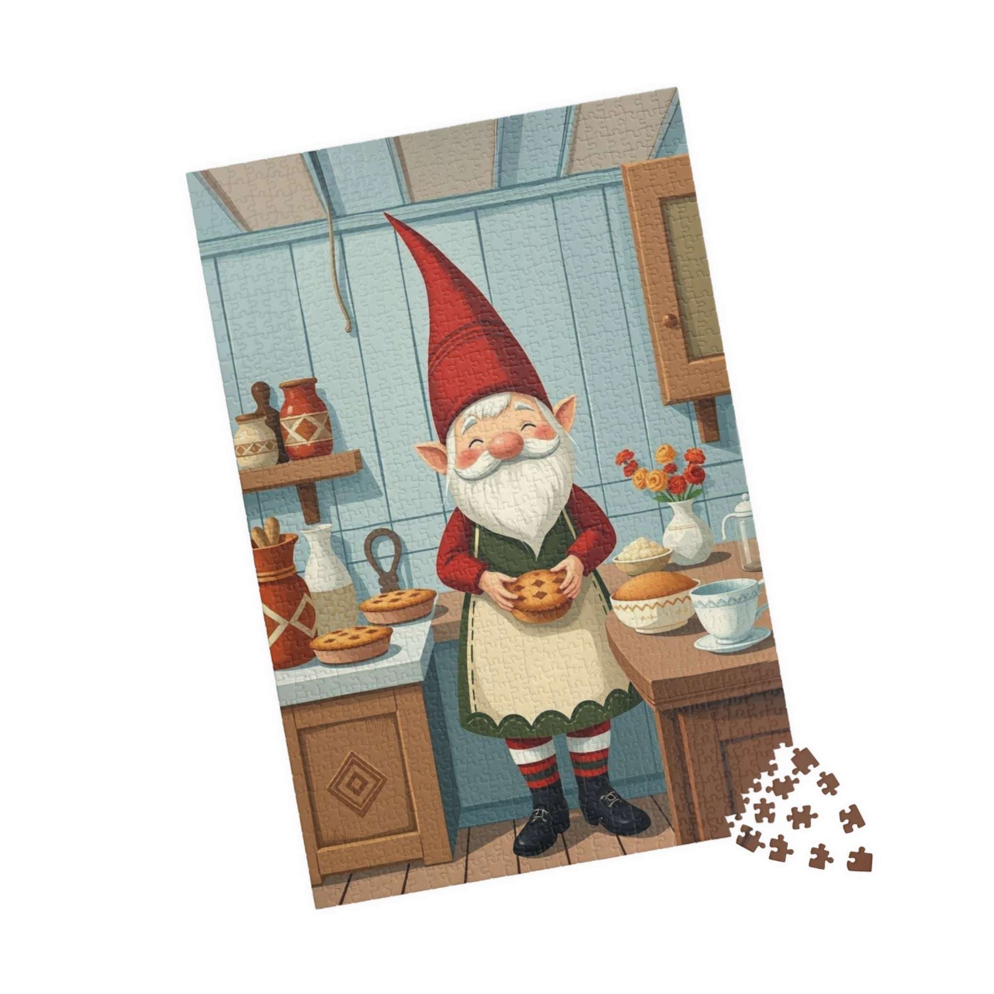 Nordic Gnome Baking Pies – Scandinavian Folk Rustic Kitchen Jigsaw Puzzle 1014 pcs (Vertical) Puzzle The Puzzle Chest