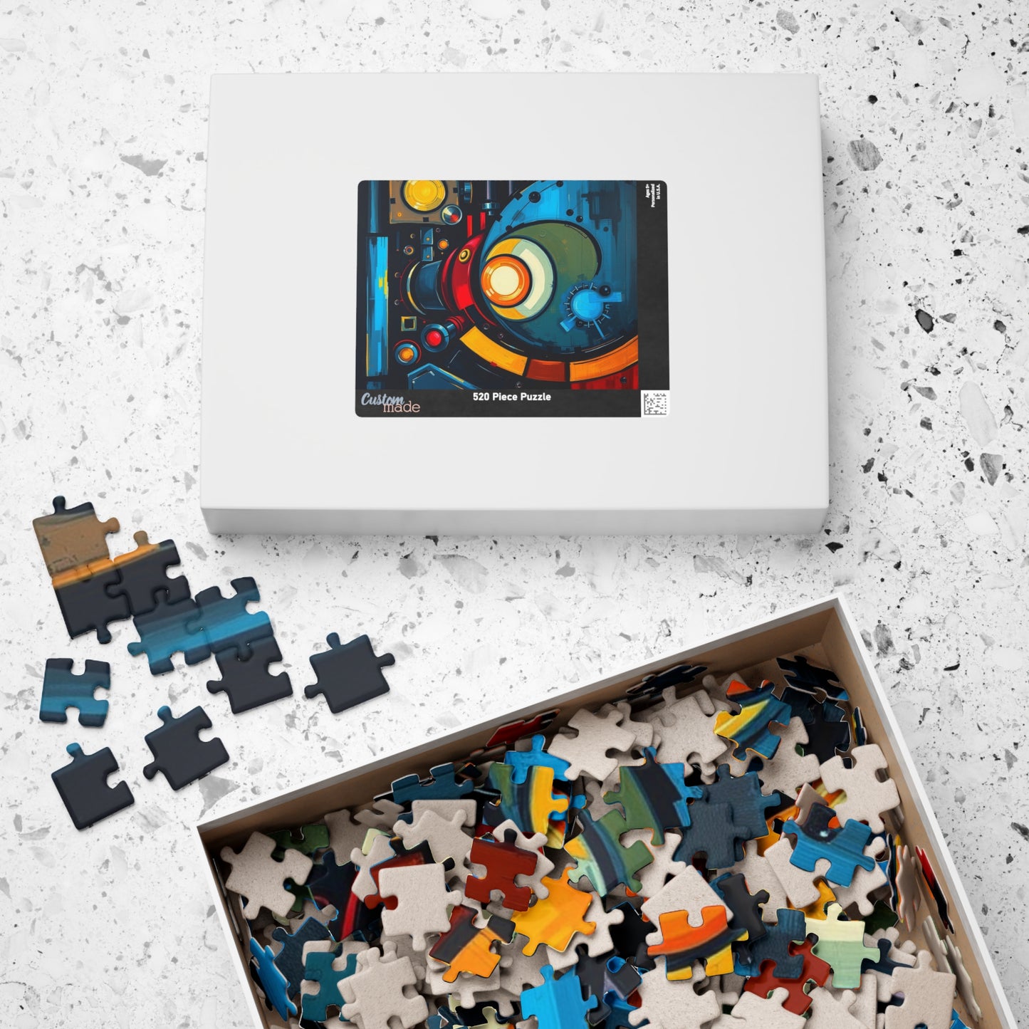 Vibrant Abstract Puzzle, Fun Family Jigsaw Game, Unique Gift for Art Lover Puzzle The Puzzle Chest