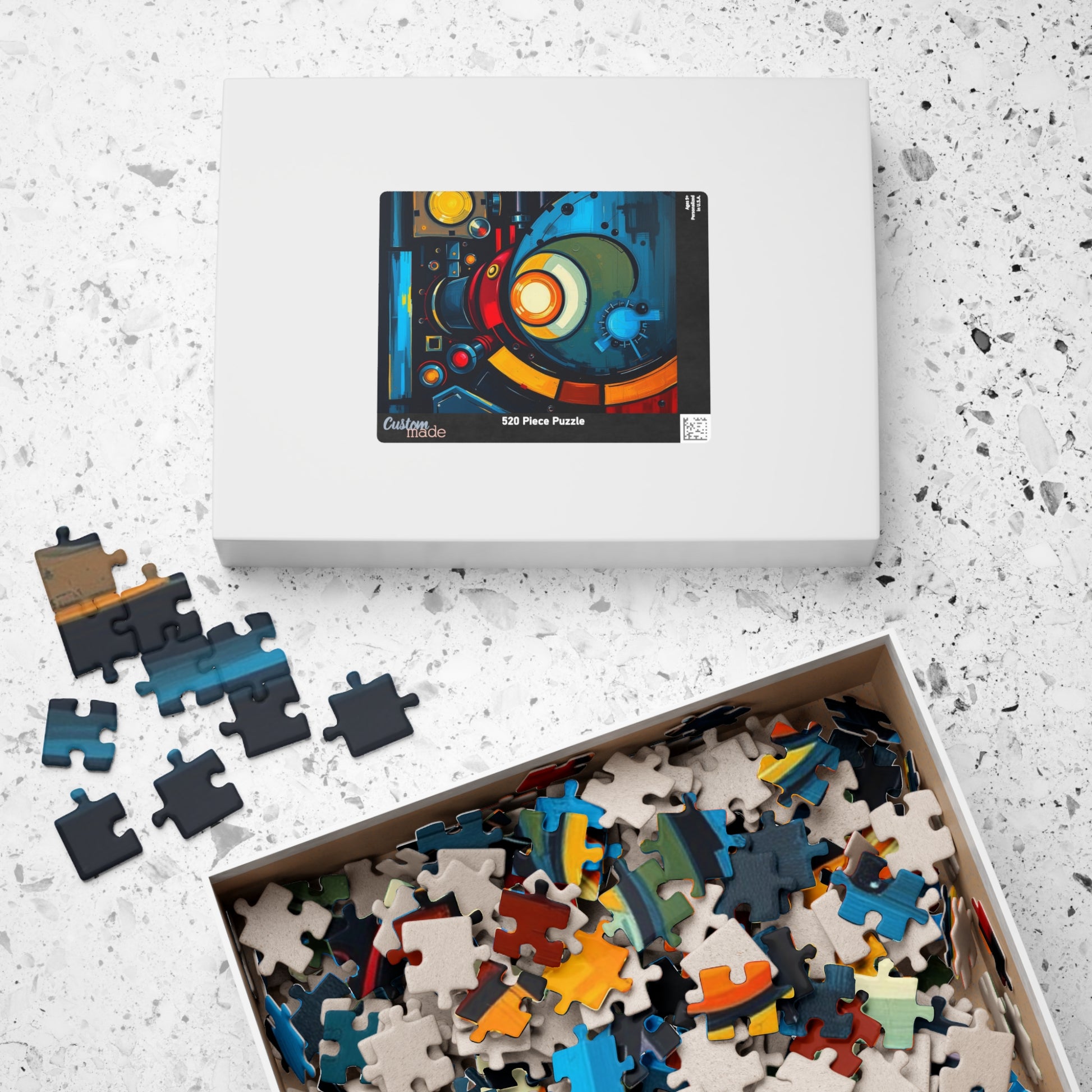 Vibrant Abstract Puzzle, Fun Family Jigsaw Game, Unique Gift for Art Lover Puzzle The Puzzle Chest