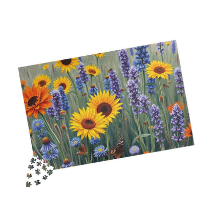 Sunflower and Lavender Puzzle, Floral Jigsaw Game for Adults, Flower Botanical Gift for Nature Lover, Family Activity, Mindful Fun, Relief Puzzle The Puzzle Chest