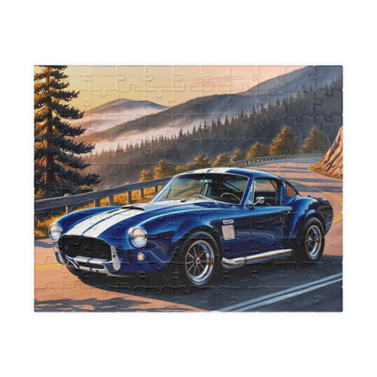 Vintage Car Puzzle, 1965 Cobra 427, Classic Muscle Car on a Scenic Mountain Road Jigsaw Game 110 pcs (Horizontal) Puzzle The Puzzle Chest