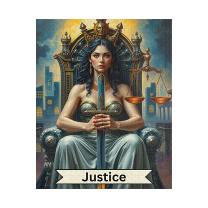 Queen of Justice Jigsaw Puzzle - Tarot Card Style, Perfect for Game Night, Gift for Puzzle Lovers, Unique Home Decor, and Mind Challenges 520 pcs (Vertical) Puzzle The Puzzle Chest