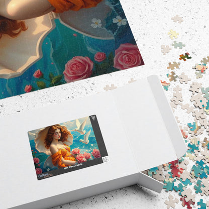 Aphrodite Jigsaw Puzzle Featuring Seashells Doves and Roses, Gift for Art Lovers, Relaxing Activity, Home Entertainment, Birthday Present Puzzle The Puzzle Chest