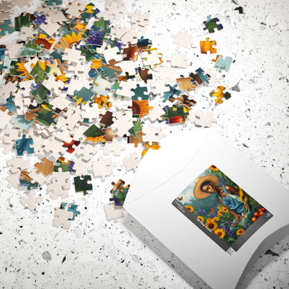 Botanical Black Woman Jigsaw Puzzle, Colorful Garden Scene, Puzzle Lover Gift, Nature Theme, 110-1014 Piece Afrocentric Artwork Puzzle The Puzzle Chest
