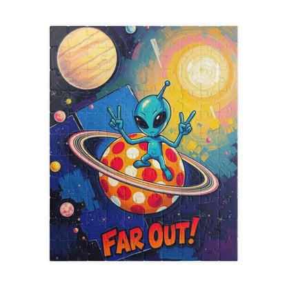 Far Out Alien Puzzle | Fun Space Theme Pop Art Jigsaw Educational Game, Cool Gift for Adults, Family Bonding Activity, Brain Teaser 110 pcs (Vertical) Puzzle The Puzzle Chest