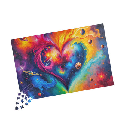 Celestial Love Jigsaw Puzzle, Pride Galaxy Puzzle, Cosmic Heart Puzzle, LGBTQ+ Puzzle Puzzle The Puzzle Chest