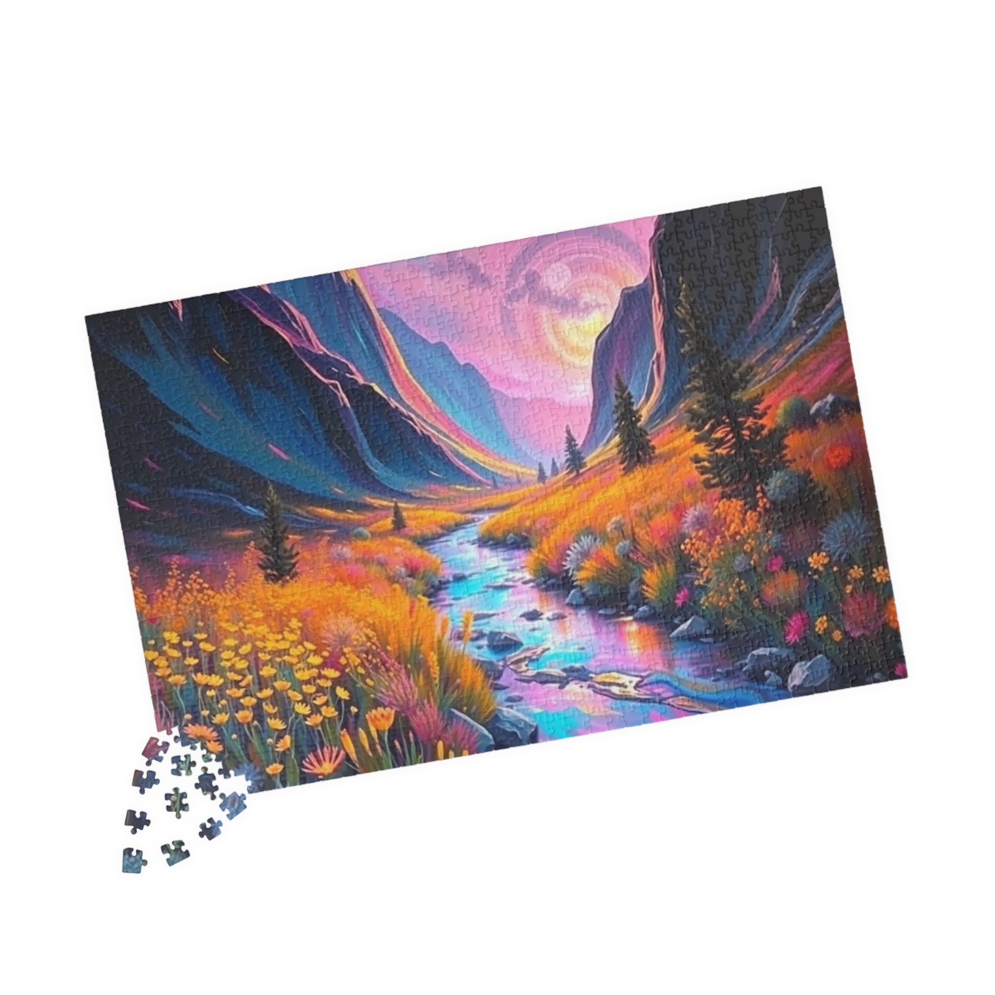 Mountain View Landscape Puzzle, 110-1014 Jigsaw Game for Adults, Colorful Art Puzzle for Relaxation, Nature Lover Gift, Family Fun Activity Puzzle The Puzzle Chest