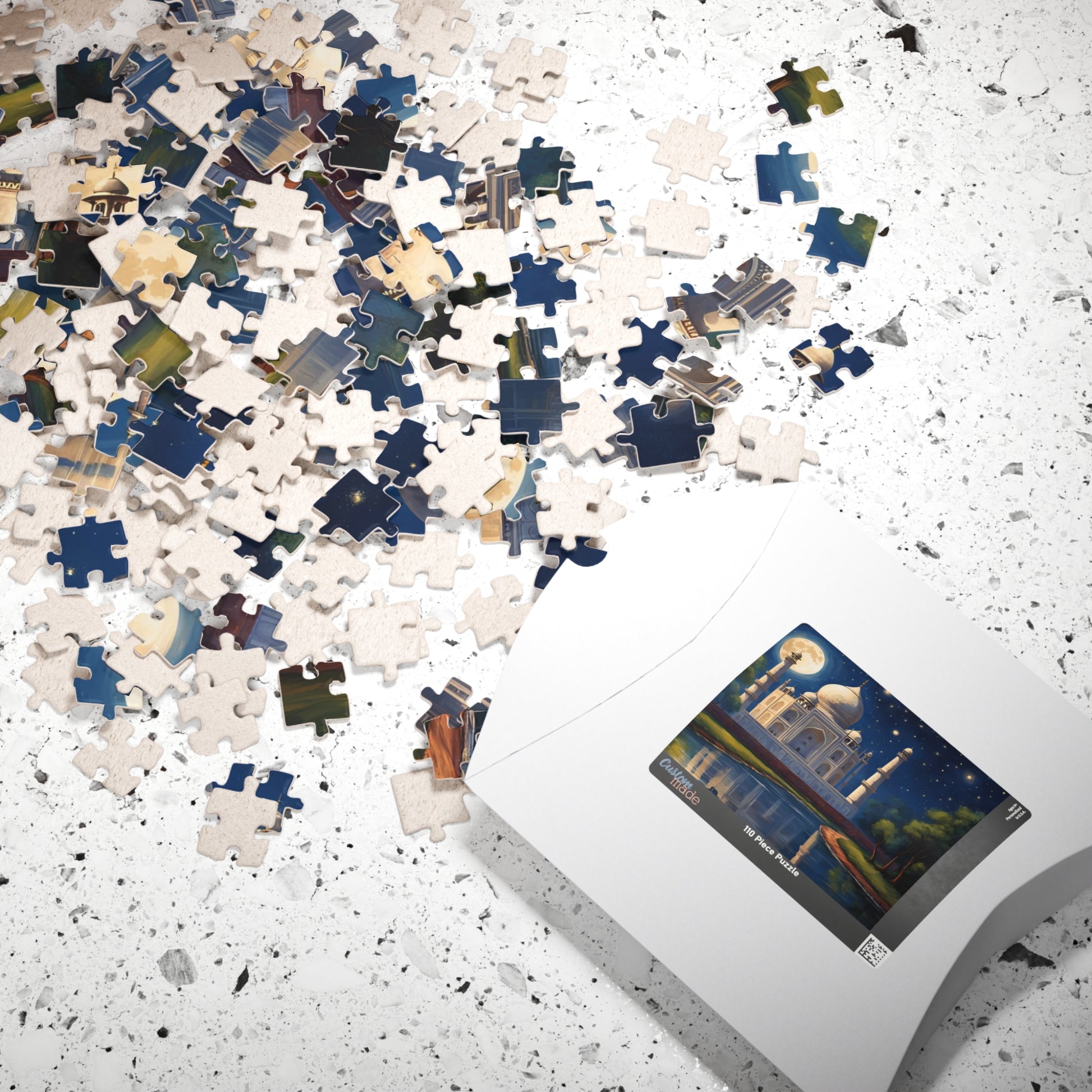Taj Mahal Night Scene Jigsaw Puzzle, Starry Sky Iconic Landmark Tabletop Game, Family Entertainment Quiet Time Activity, Hobby Puzzle Lover Puzzle The Puzzle Chest