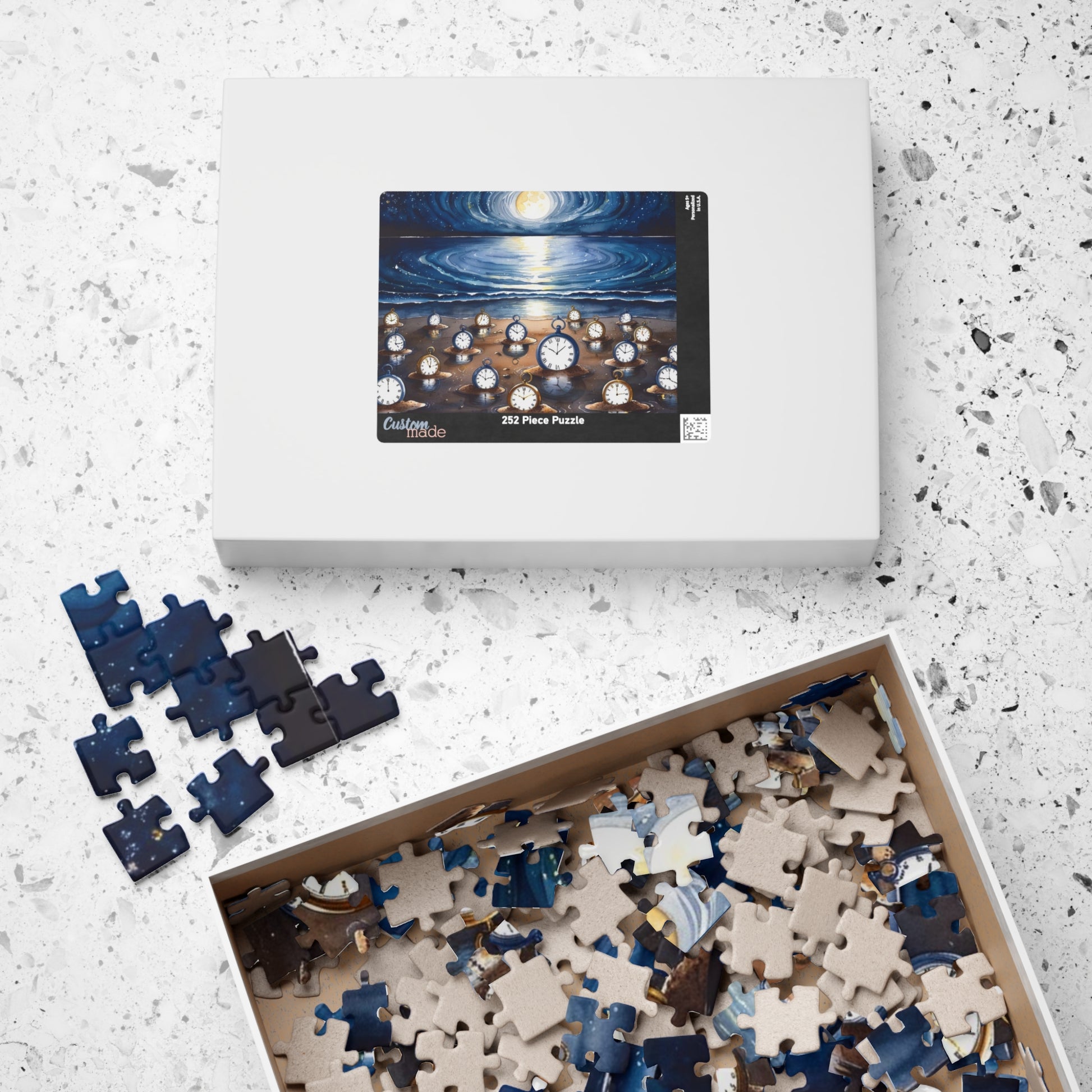 Fantasy Jigsaw Puzzle, Weirdcore Night Beach Scene 252 520 1014 Piece Game, Gift for Puzzle Lovers, Mindfulness Activity Stress Relief Hobby Puzzle The Puzzle Chest