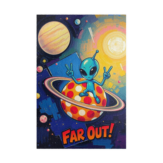 Far Out Alien Puzzle | Fun Space Theme Pop Art Jigsaw Educational Game, Cool Gift for Adults, Family Bonding Activity, Brain Teaser 1014 pcs (Vertical) Puzzle The Puzzle Chest