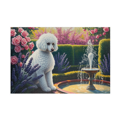 Charming Dog Jigsaw Puzzle, Flower Garden Poodle, Friend Gift for Pet Lover, Home Entertainment, Family Activity or Solo Fun 1014 pcs (Horizontal) Puzzle The Puzzle Chest