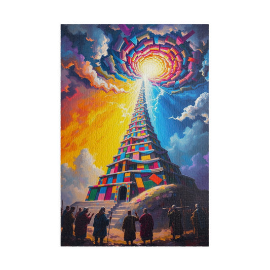 Tower of Babel Jigsaw Puzzle, Christian Bible Art, Educational Game, Family Bonding Entertainment, Religious Gift for Friends, Cognitive Fun 1014 pcs (Vertical) Puzzle The Puzzle Chest