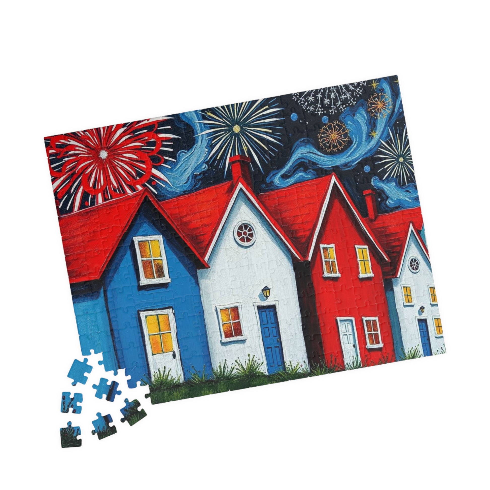 Fireworks Over America Jigsaw Puzzle, Festive Game with Colorful Fireworks for Family Game Night, Holiday Gift, Home Décor, Fun Activity Puzzle The Puzzle Chest