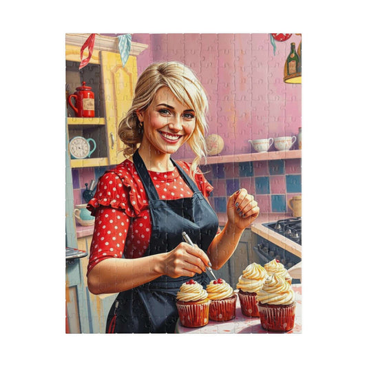 Baking Fun Jigsaw Puzzle featuring Cupcake Baker - Fun Family Game Night, Gift for Bakers, Puzzle Enthuisasts, Home Decor Kitchen Puzzle Puzzle The Puzzle Chest