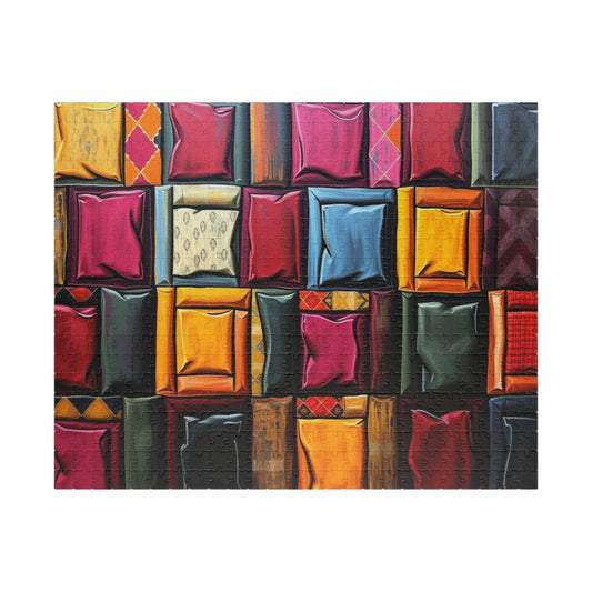 Colorful Decorative Pillow Puzzle, Cozy Home Decor Puzzle for Family Fun, Gift for Puzzle Lovers, Mindful Entertainment 110-1014 Pieces 520 pcs (Horizontal) Puzzle The Puzzle Chest