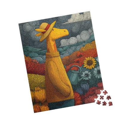 Giraffe Gardener Jigsaw Puzzle, Wildlife Themed Puzzle for Adults and Kids, Family Game, Gift for Animal Lovers 520 pcs (Vertical) Puzzle The Puzzle Chest