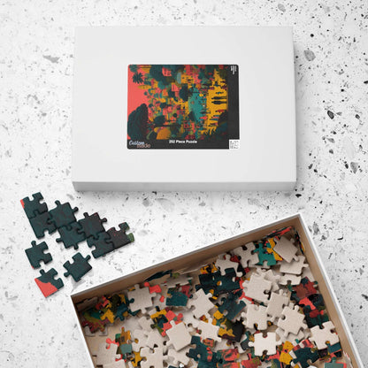 Afrocentric Black Art Jigsaw Puzzle - Vibrant Cityscape with African American Families and Children Playing Puzzle The Puzzle Chest