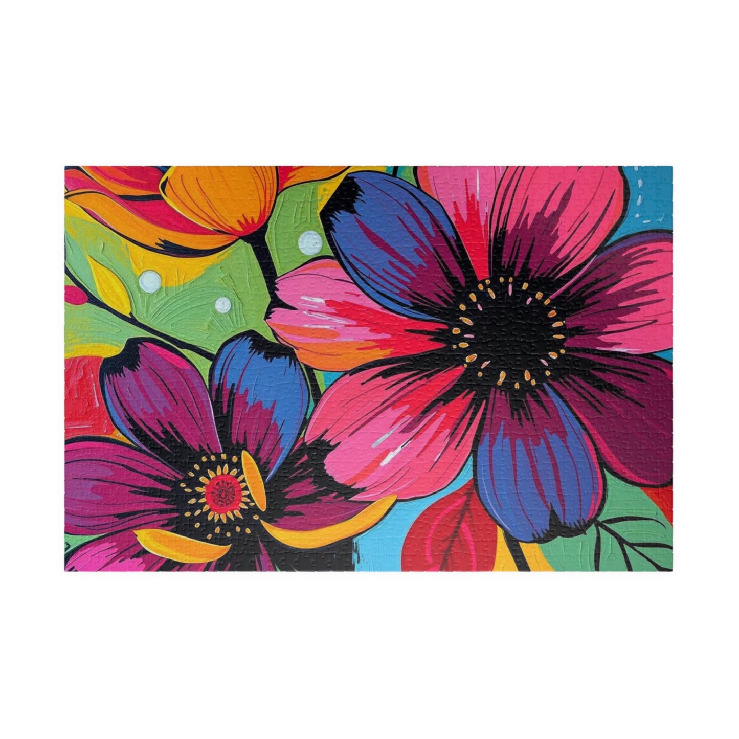 Floral Art Puzzle, Colorful Flower Jigsaw for Relaxation, Gift for Puzzlers, Home Entertainment, Fun Family Activity, Mindful Brain Teaser 1014 pcs (Horizontal) Puzzle The Puzzle Chest