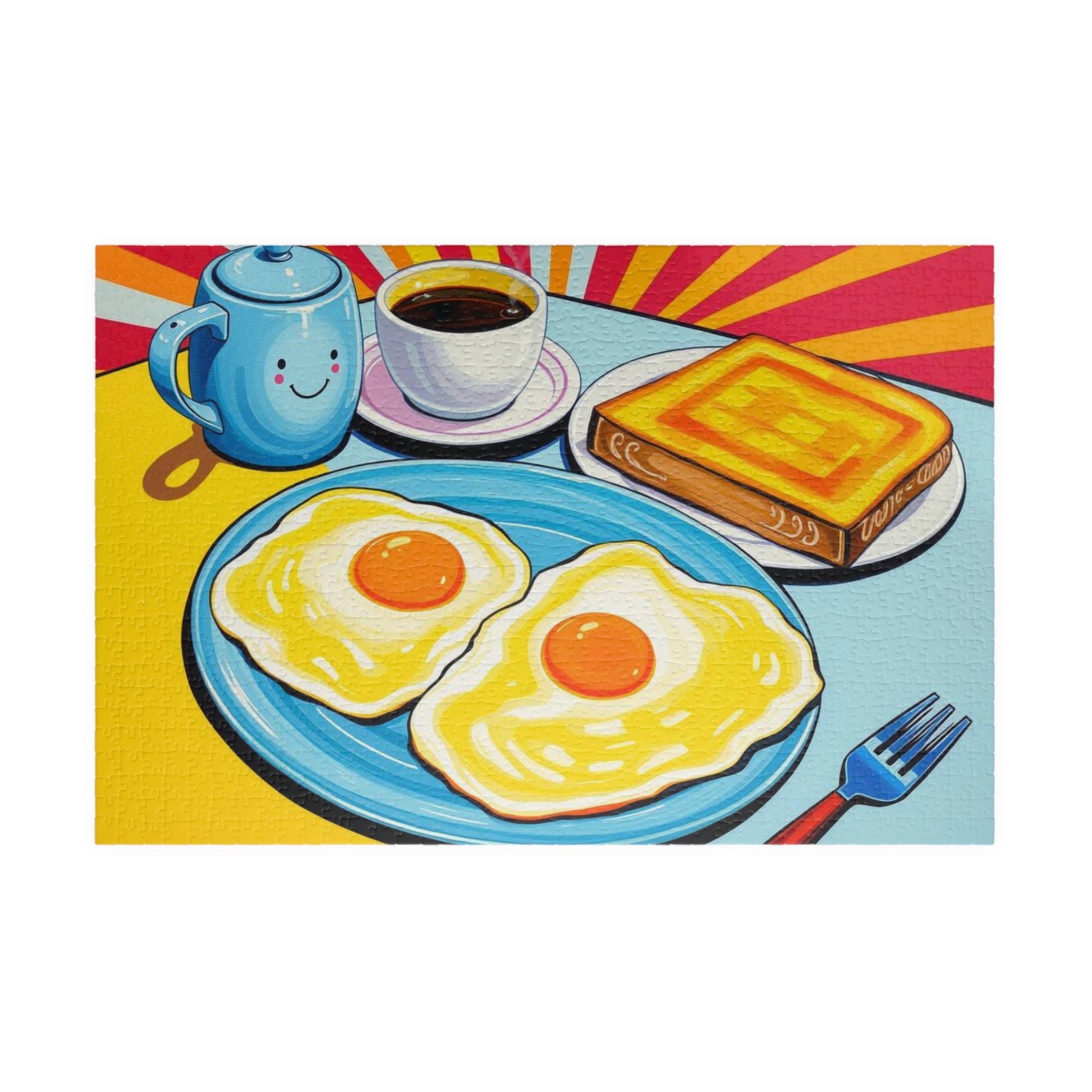 Breakfast Delight Puzzle | Fun Morning Scene Pop Art Jigsaw for Family Game Night, Gift for Food Lovers, Home Entertainment 1014 pcs (Horizontal) Puzzle The Puzzle Chest
