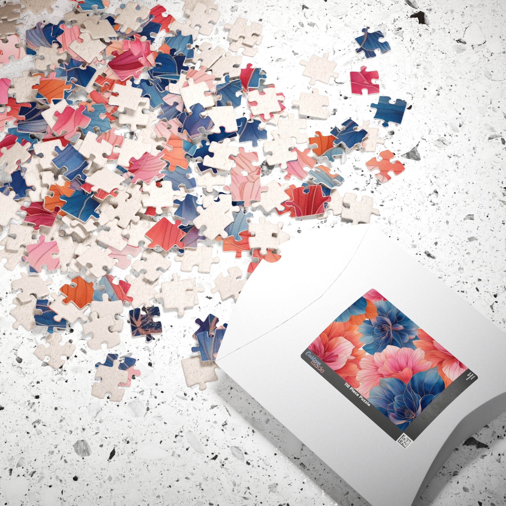 Floral Puzzle - Vibrant Flower Artwork, Jigsaw Puzzle, Home Entertainment, Friend Gift for Flower Lover, Family Fun Activity, Relaxing Hobby Puzzle The Puzzle Chest