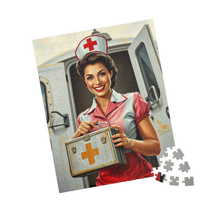 Vintage Nurse Jigsaw Puzzle, Retro Medical Art Wartime, Unique Gift for Healthcare Worker, Family Fun Activity, Brain Teaser, Creative Hobby Puzzle The Puzzle Chest