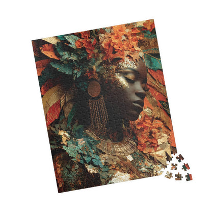 African American Cultural Heritage Jigsaw Puzzle - Afrocentric Black Woman Portrait with Earth Tones 520 pcs (Vertical) Puzzle The Puzzle Chest