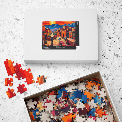 Berber Village Puzzle with Atlas Mountains and Earthy Red Adobe Homes Puzzle The Puzzle Chest