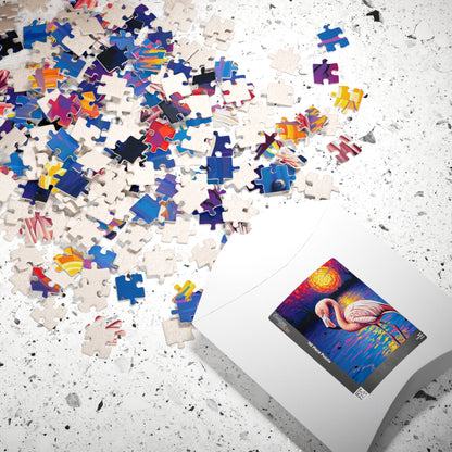 Flamingo Sunset Mosaic Jigsaw Puzzle, 110-1014 Piece, Fun Family Activity, Creative Hobby, Educational Game, Gift for Bird Lovers Puzzle The Puzzle Chest