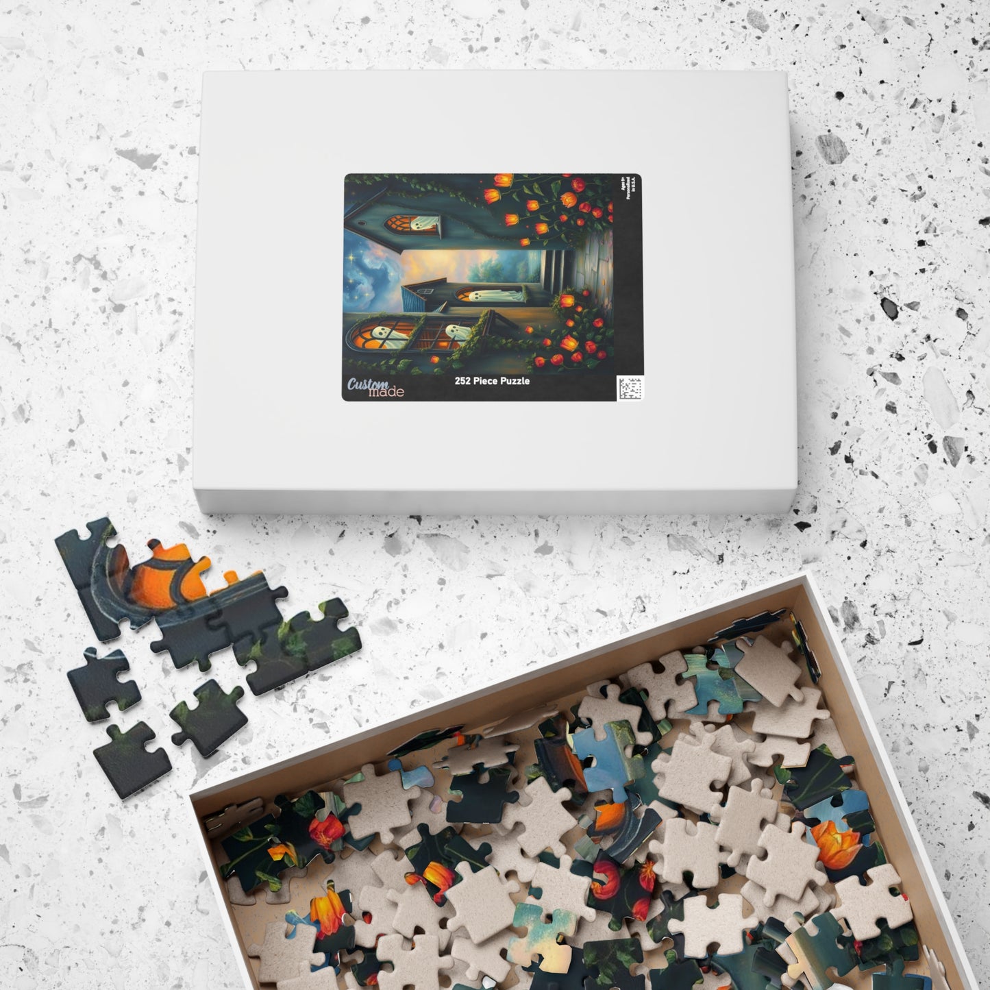 Hollow Window Watchers - Halloween Themed Ghost Jigsaw Puzzle, Fun Autumn Game, Family Activity, Halloween Decor, Gift for Puzzle Lovers