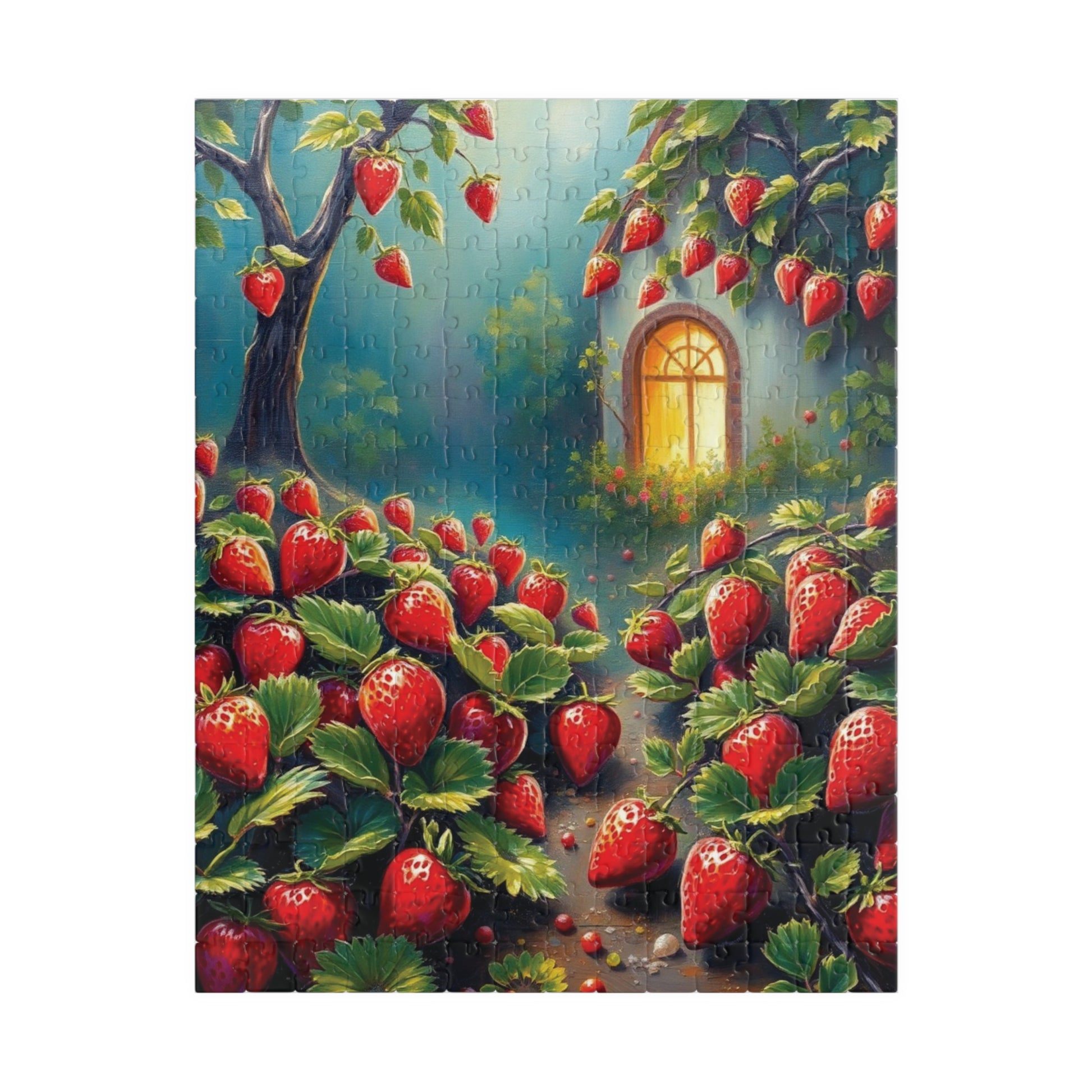 Puzzle, Charming Strawberry Patch, Mystical Environment, Jigsaw, Brain Teaser, Relaxation Activity, Stress Relief, Family Fun 252 pcs (Vertical) Puzzle The Puzzle Chest