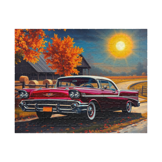 Vintage Car Puzzle, Classic 1957 Chevy Bel Air Jigsaw Game for Family Fun, Gifts for Retro Car Lover, Indoor Activity, Mindful Brain Teaser 252 pcs (Horizontal) Puzzle The Puzzle Chest